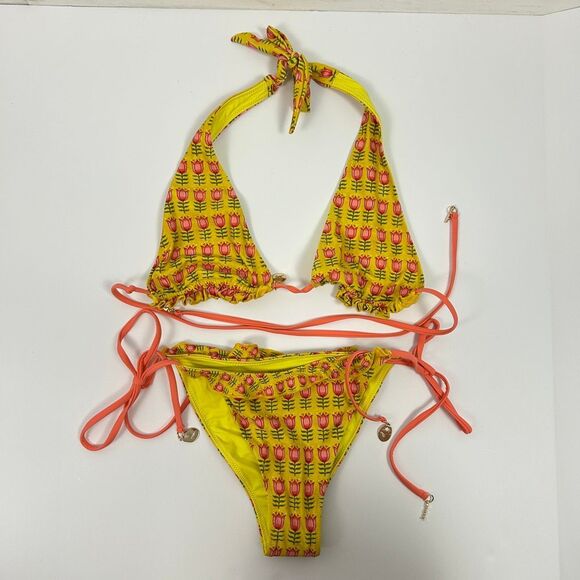 Blackbough "Tulip Time" Ruffled Halter Bikini Set - Large - Picture 4 of 10